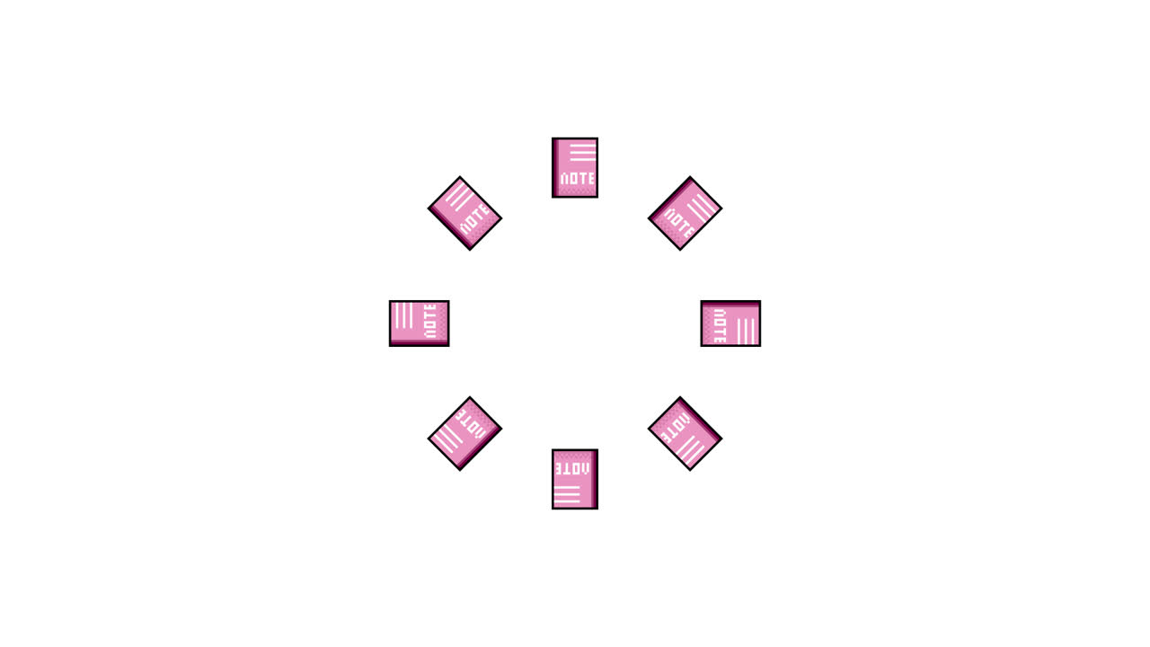 Pixel Art Note Spinning Circle Animated Overlay Transparent 30fps (1)