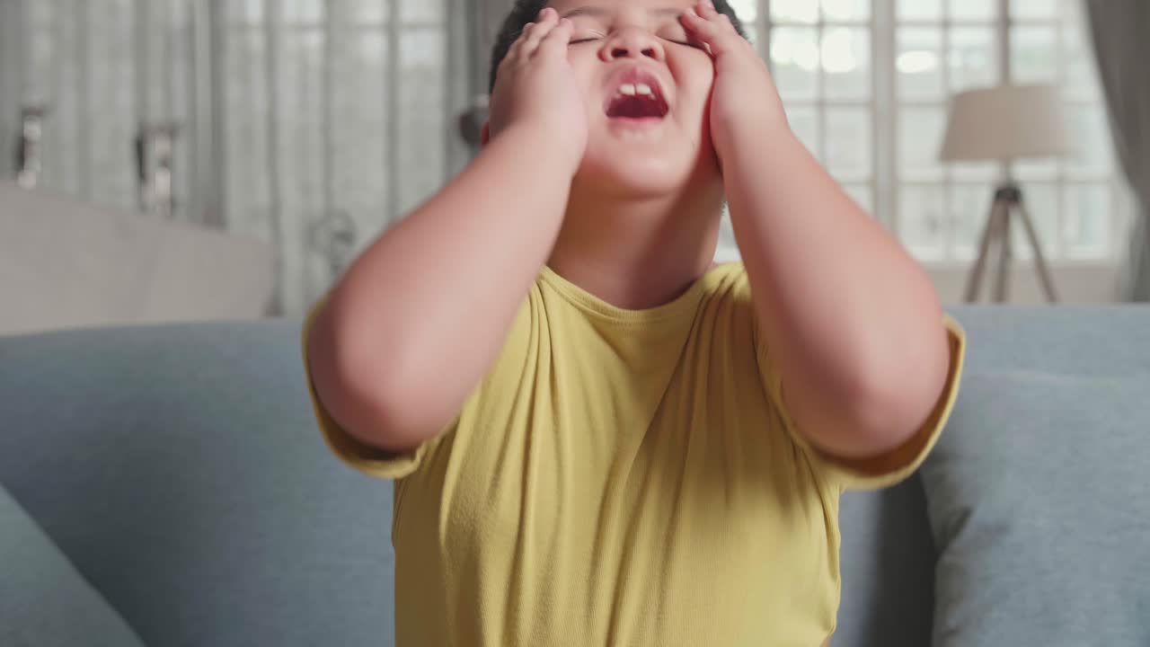 Young Boy Gamer Feeling Upset Hand Gesture, Losing Video Game