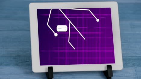 animación de chat y procesamiento de datos a través de la tableta