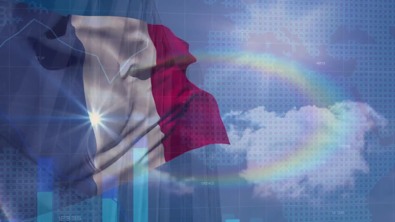 프랑스의  ⁇ 발 위에서 데이터 처리의 애니메이션