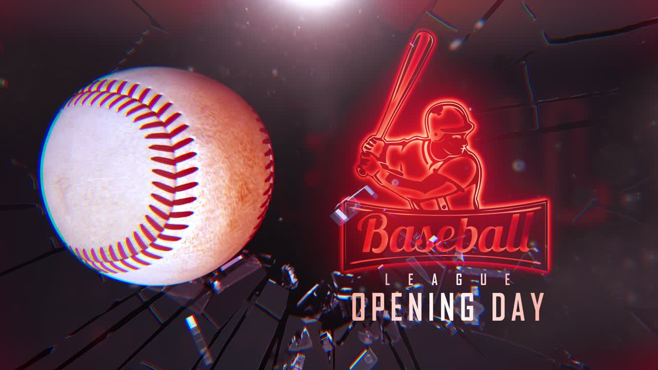 Animazione dinamica per il giorno d'apertura della lega di baseball