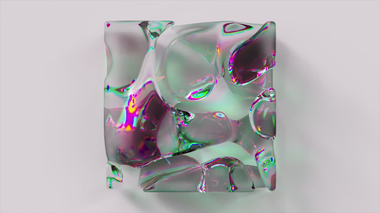 forma de vidrio iridescente abstracta