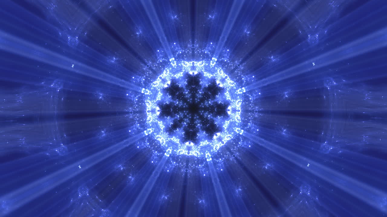Abstract rossette-like kaleidoscope animated pattern