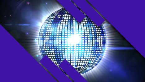 animación de la pelota de discoteca con reflectores y ecualizador de música gráfica