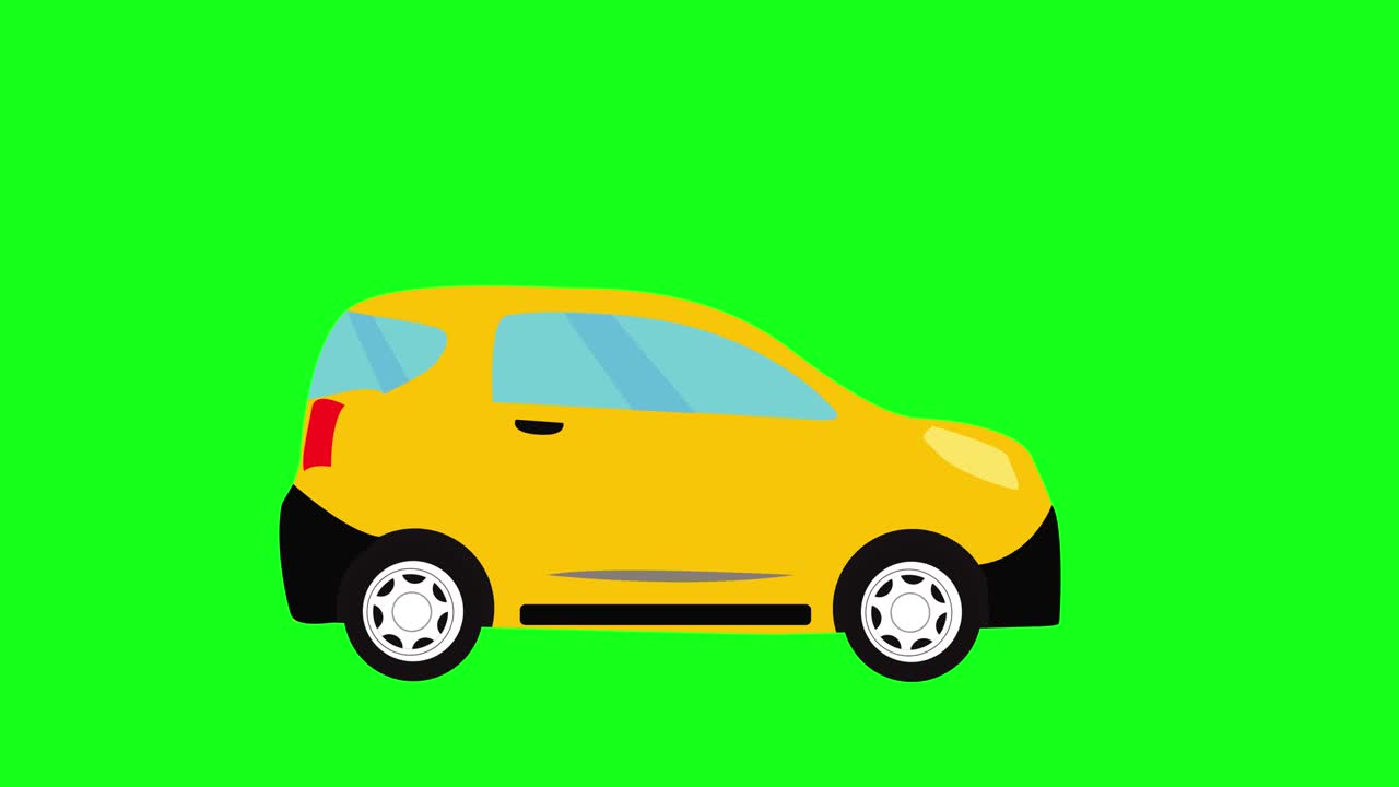 Animazione di auto in movimento, chroma key su schermo verde, elemento grafico sorgente