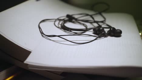 headphones on table