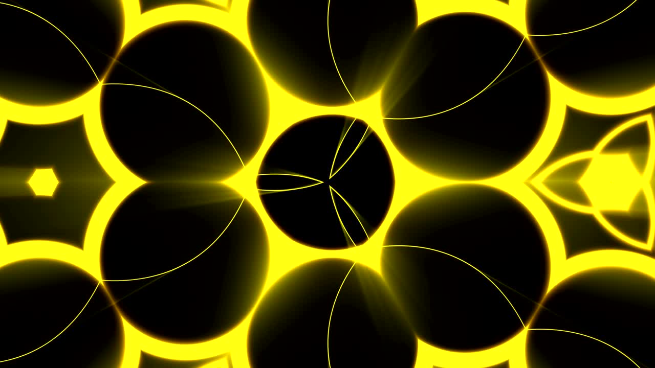 Fundo abstrato com caleidoscópio de luz dourada