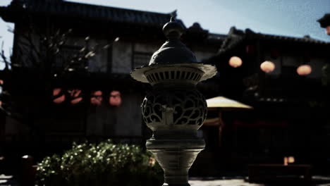 traditional asian architecture with incense burner