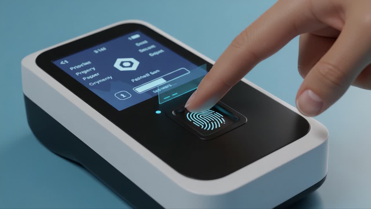 Innovative Fingerprint Scanner with Touchscreen Display for Secure Access and User Authentication in Modern Technology Applications