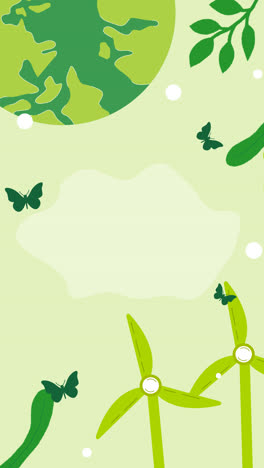 motion graphic of flat world environment day background