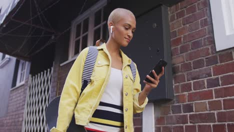 Mixed-race-woman-walking-on-street