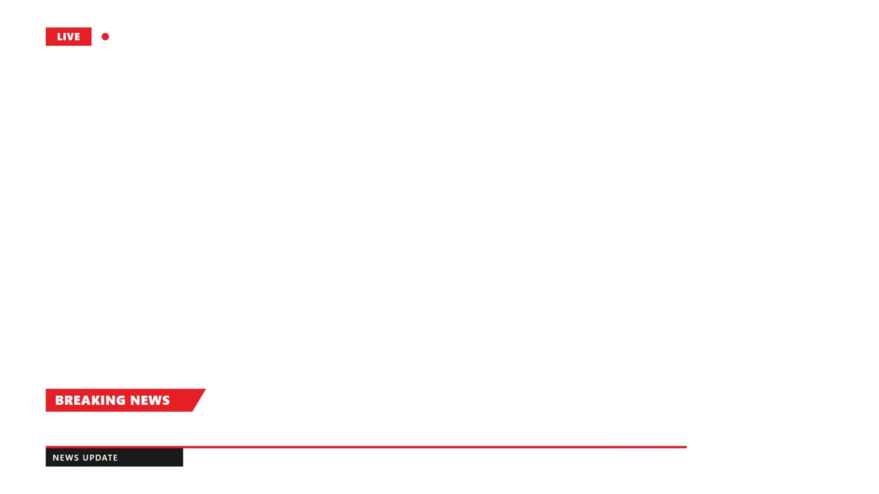 Grafisk overlay til breaking news-udsendelse med live-indikator