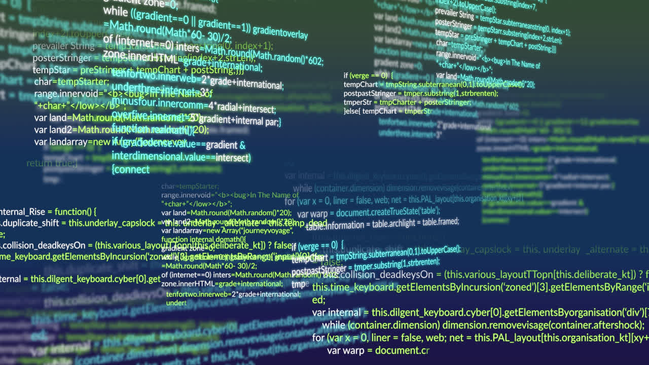 animación del procesamiento de datos sobre fondo azul