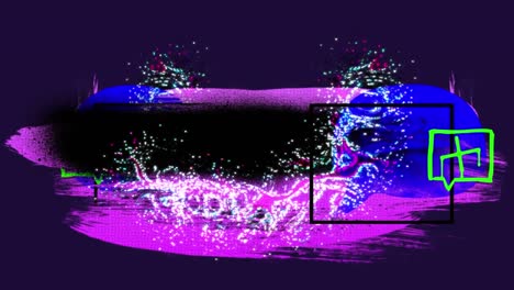 animación de gráficos sobre un fondo oscuro
