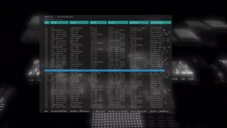 animación de pantallas con procesamiento de datos.
