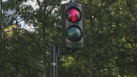red pedestrian light at a crossing