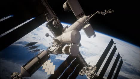 international space station in outer space over the planet earth