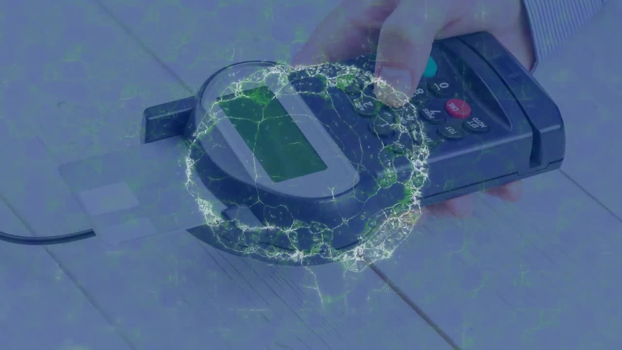 Animation of human brain over payment terminal
