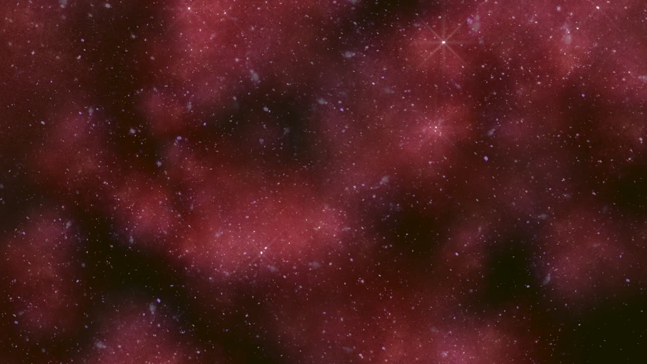 반이는 별들이 있는 놀라운 빨간색과 보라색 성운