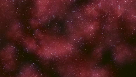 stunning close-up red and purple nebula with sparkling stars