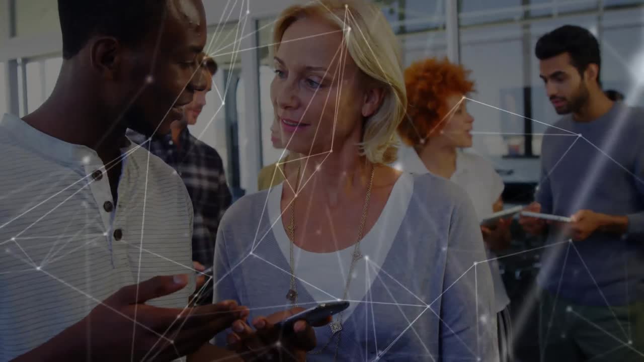 Network of connections against office colleagues using electronic devices