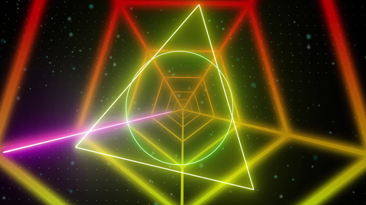 animación de formas en movimiento sobre fondo negro