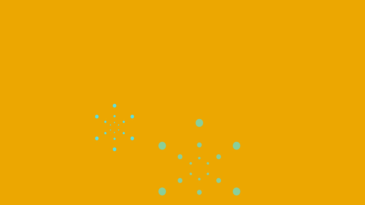 animación de fuegos artificiales verdes sobre un fondo naranja