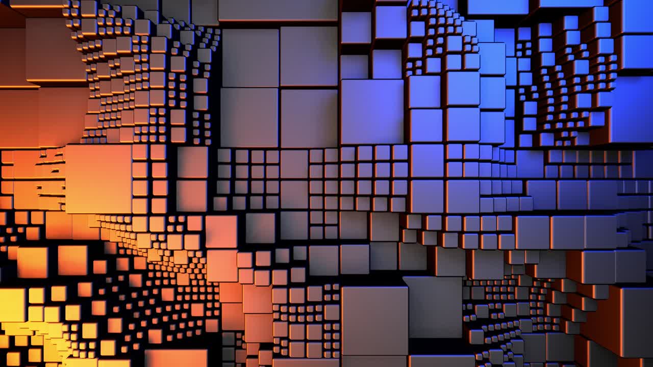 animación 3d del fondo geométrico abstracto de los bloques. bucle sin costuras