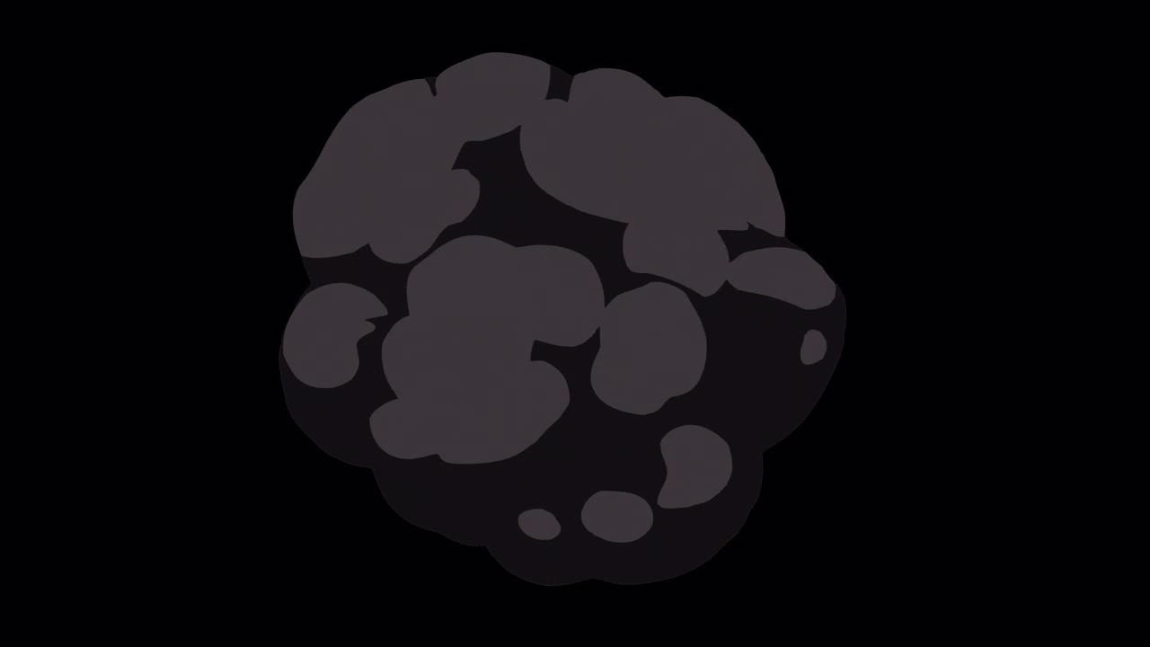 Effetto Esplosione di Fumo Animato in Stile Cartone Animato su Sfondo Nero