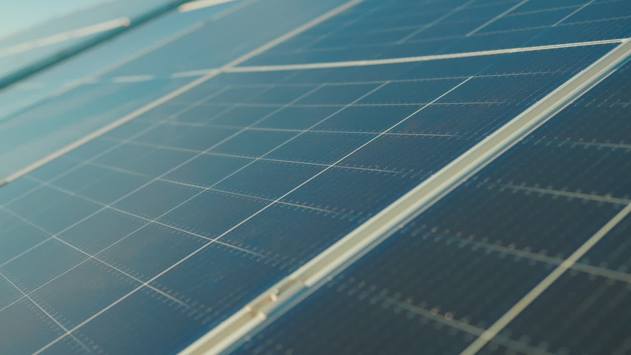 태양 전지 패널의 클로즈업