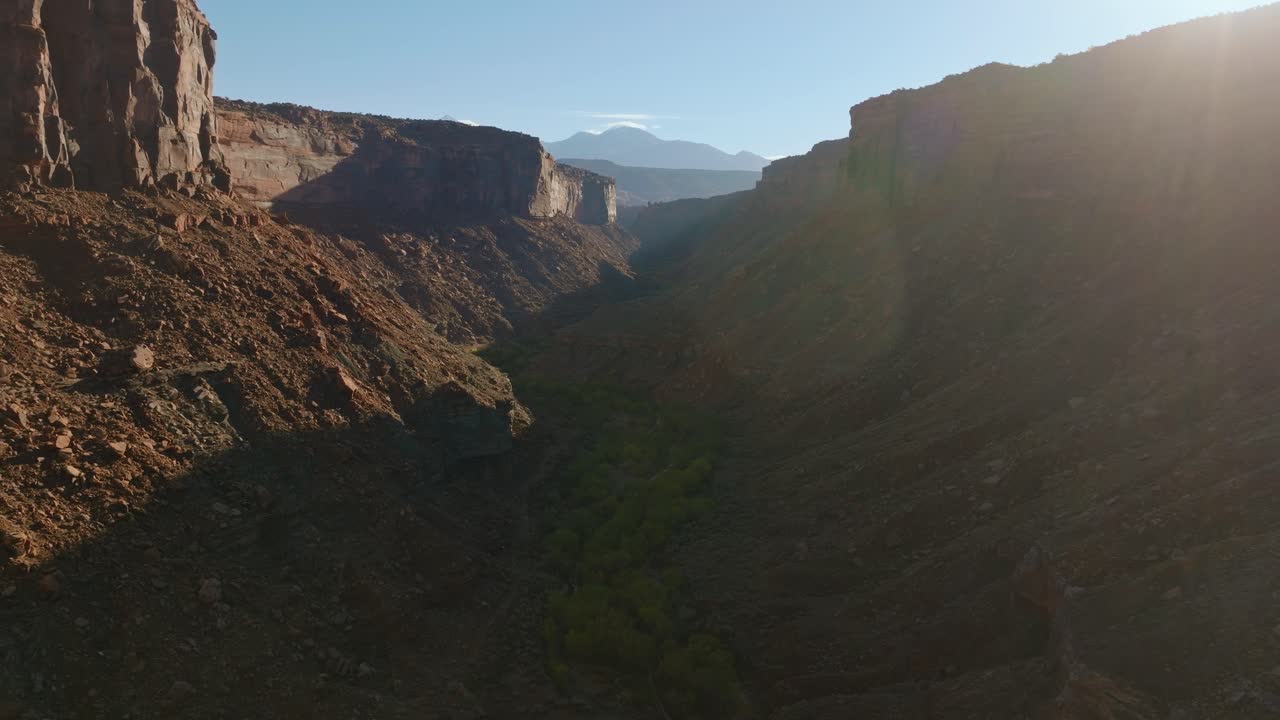 Moab canyon scenic view at sunrise evokes peace and wonder