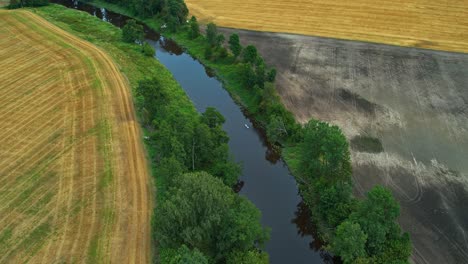 Single Kayak Adventure on Dalbergsan River, Asebro, Mellerud Municipality, Dalsland, Sweden, Aerial
