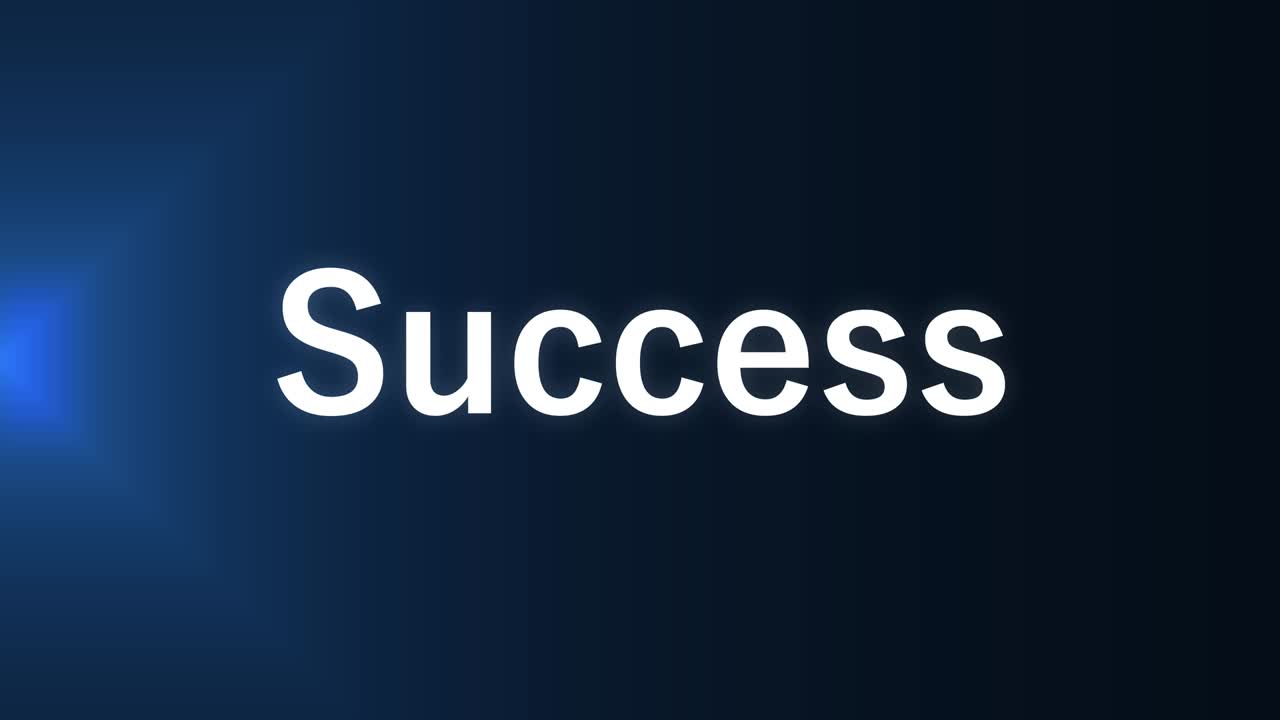 Success text animation message motion graphics