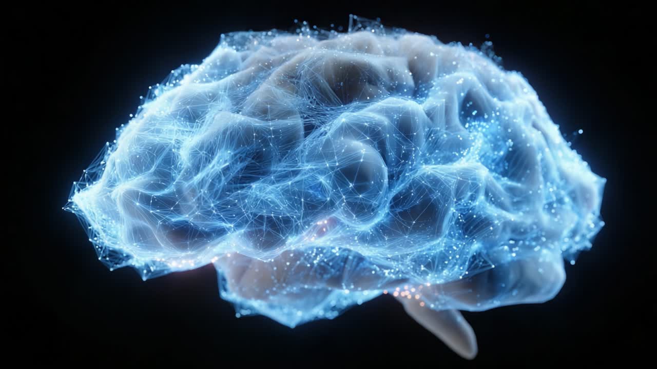 Dynamic Visualization of a Brain: Exploring Neural Networks and Connections through a Stunning CGI Representation of the Human Mind's Complexity and Depth