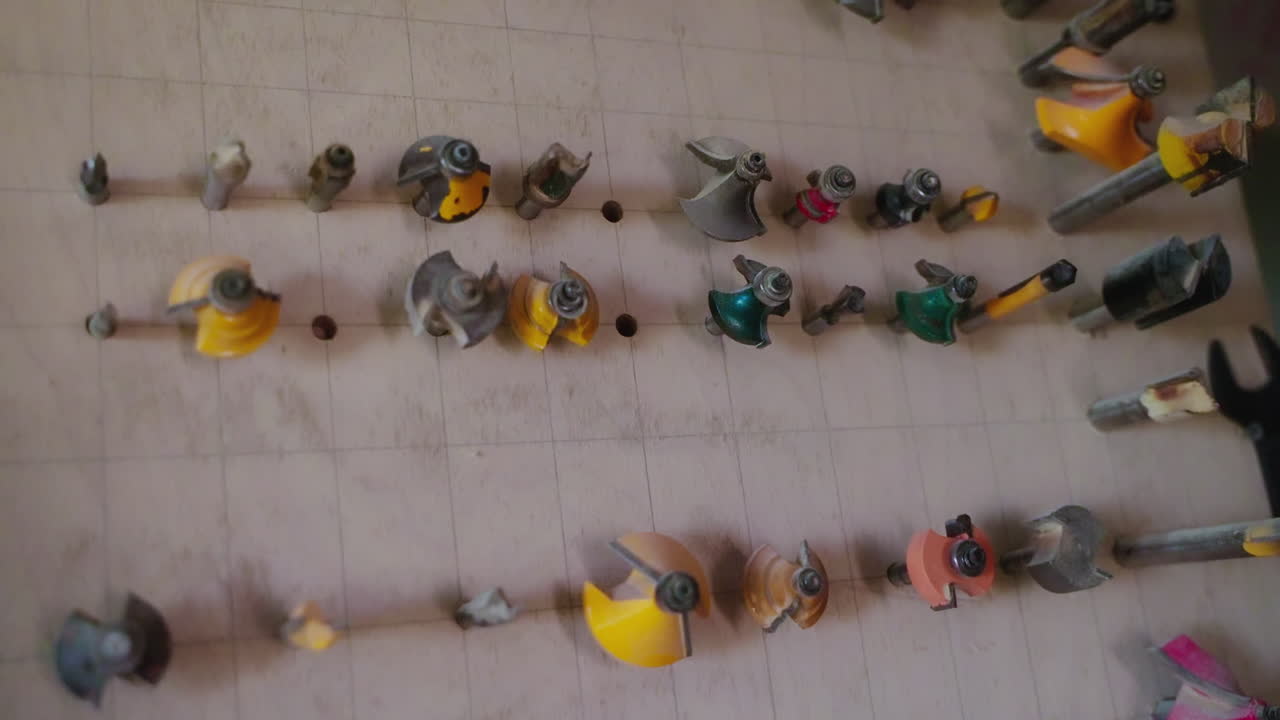 colección de trozos de enrutador de carpintería