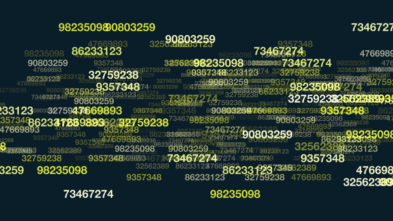 An image of scattered numbers in a grid on a black backdrop, devoid of pattern or order. The chaos and randomness of the arrangement create a sense of confusion and disorder
