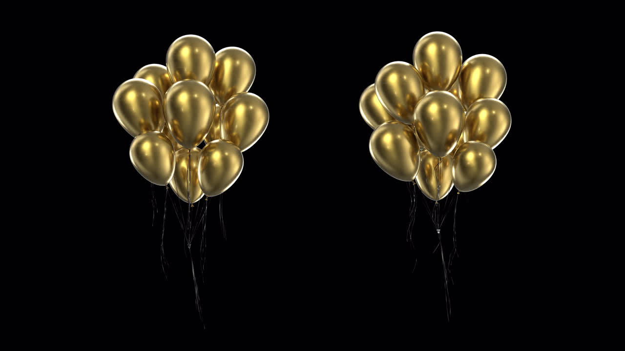 bundle de globos de oro de bucle con canal alfa