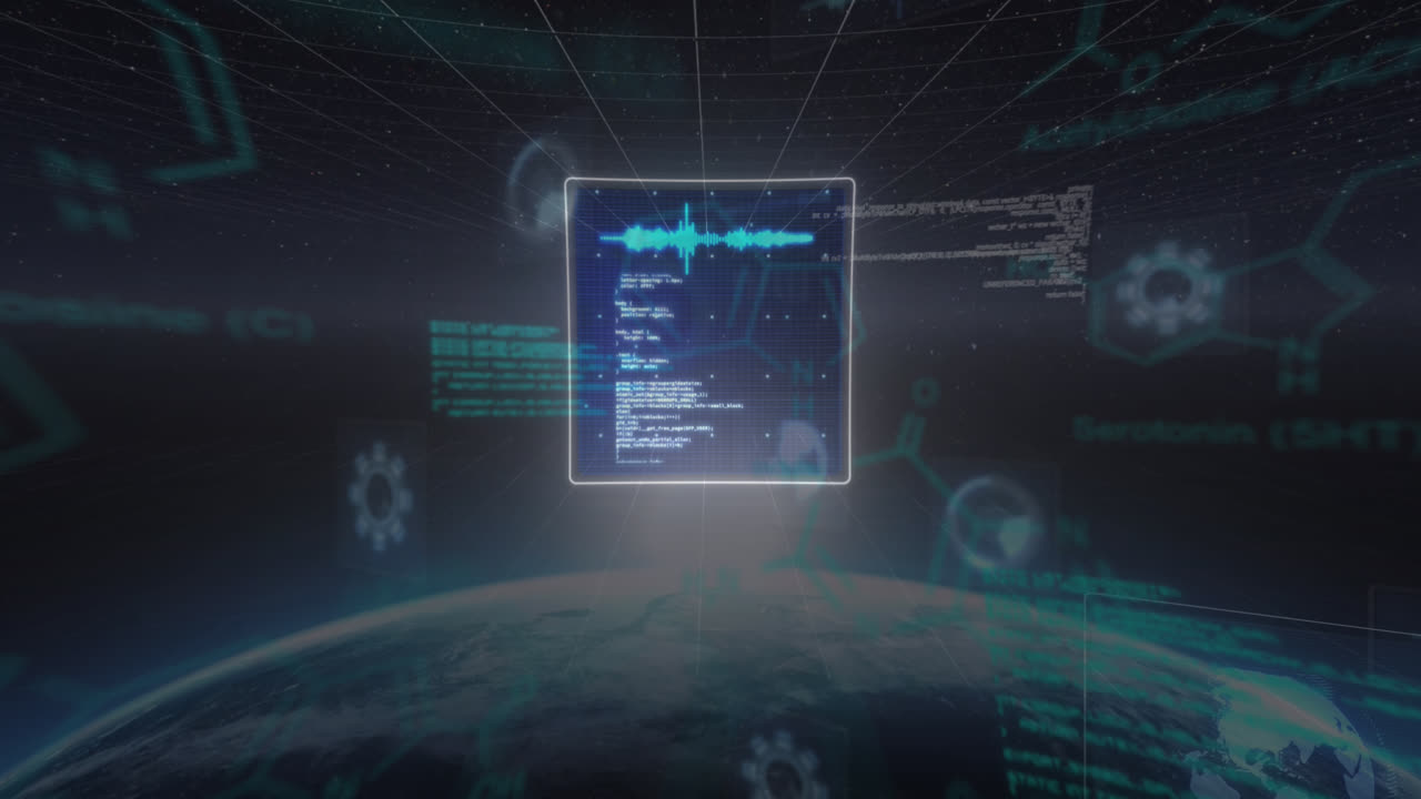 Animation of data processing over globe