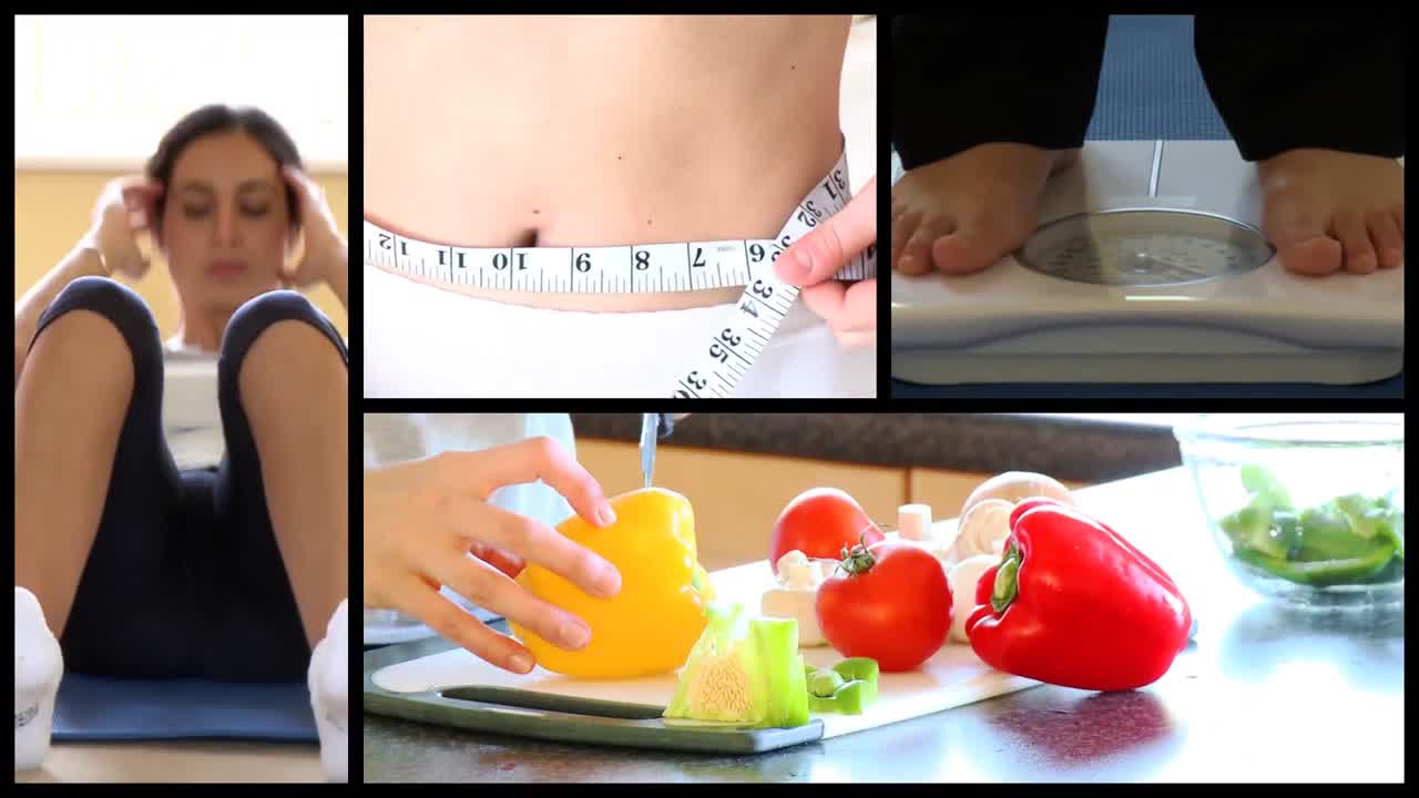 다이어트 개념을 보여주는 주식 애니메이션