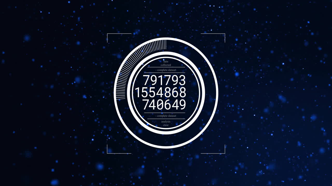 Animation of data processing and scope scanning over blue spots