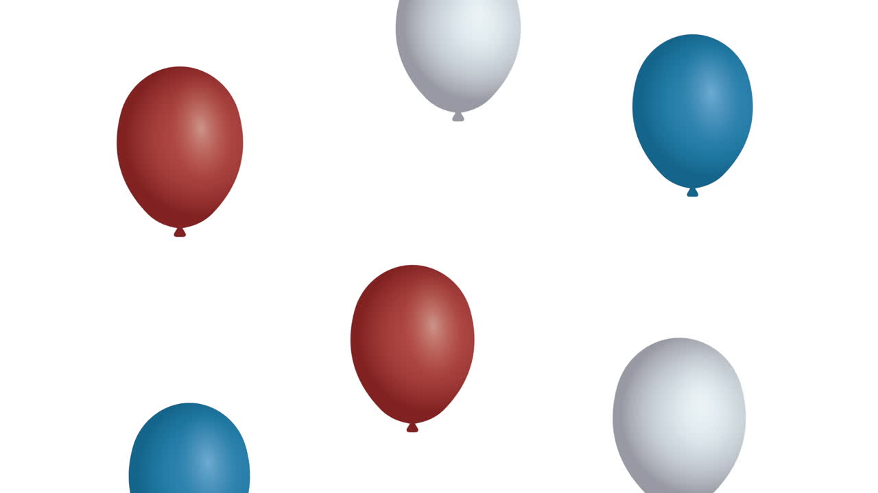 미국 국기 색상으로 된 헬 풍선