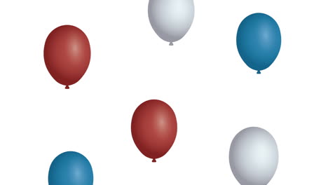 globos de helio con los colores de la bandera de los estados unidos de américa