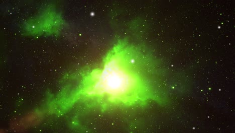 green nebula clouds in the universe