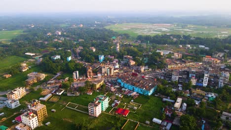 aerial view housing estate and suburban development expansion in bangladesh