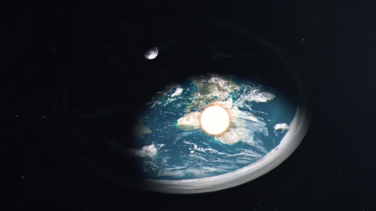 teoría de la conspiración de la tierra plana modelo del sol y la luna