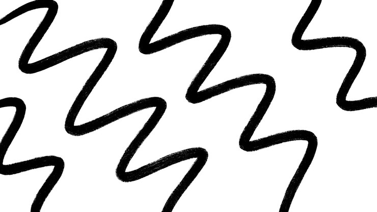 Linee a zigzag nere animate in movimento su sfondo bianco