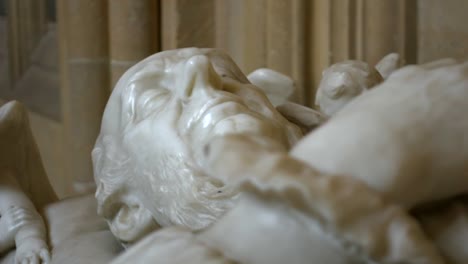 religious tomb, statues and iconography in the medieval wells cathedral, in england's smallest city