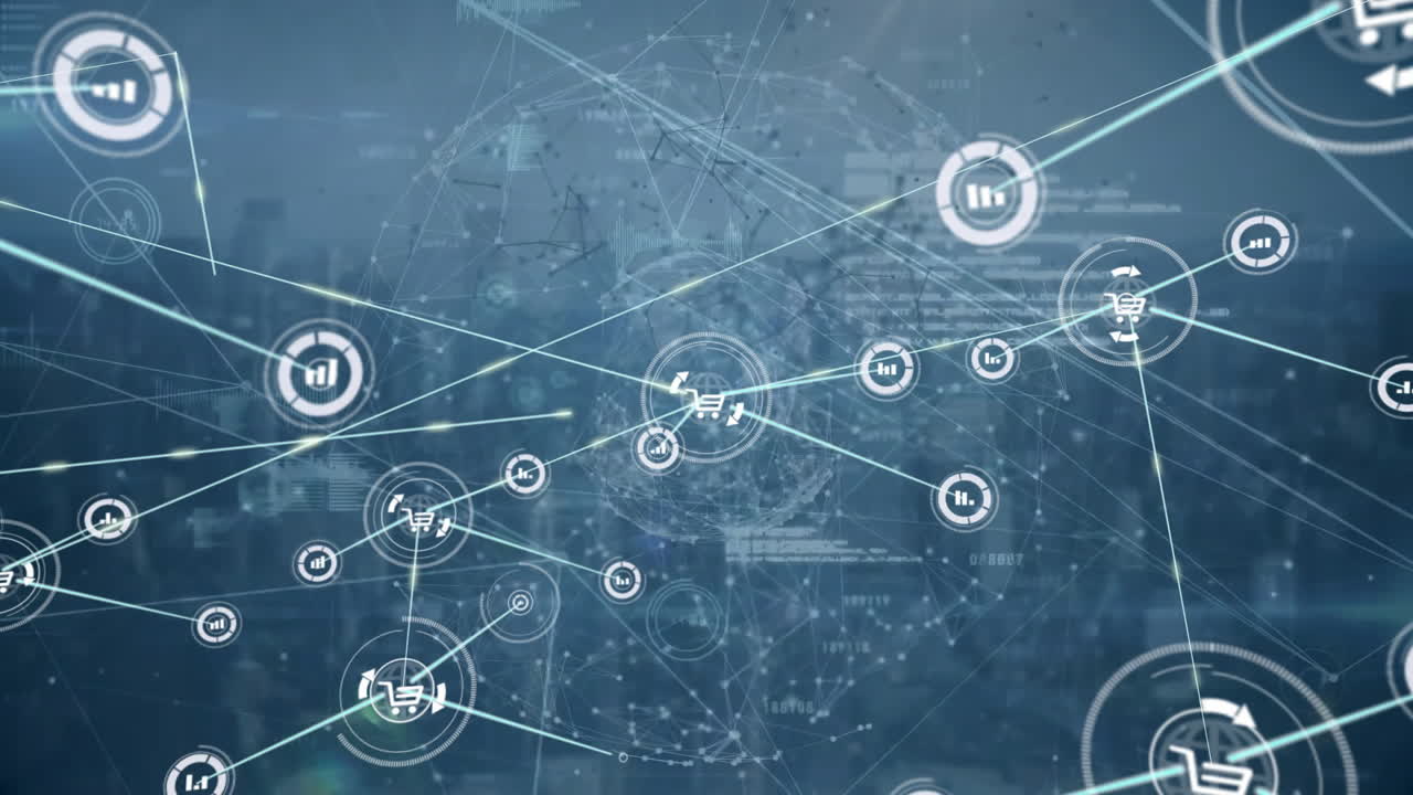 animación de la red de conexiones en todo el mundo