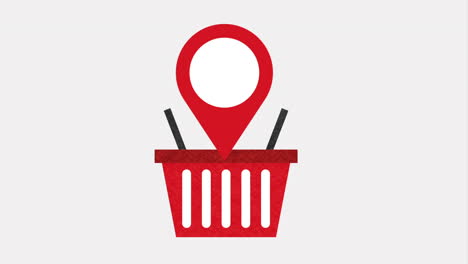 icono de la canasta de compras basado en la ubicación