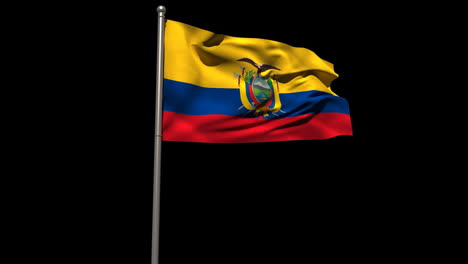 Bandera-Nacional-De-Ecuador-Ondeando-En-El-Asta-De-La-Bandera